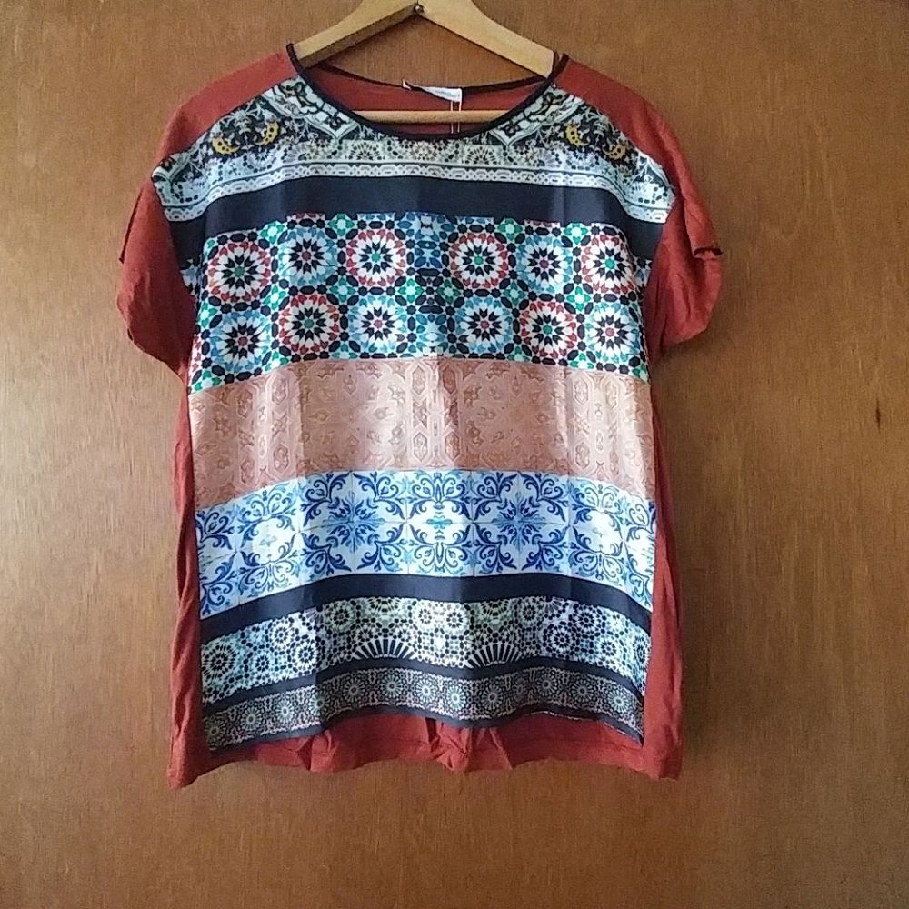 Zara shirt raglan sleeve top.